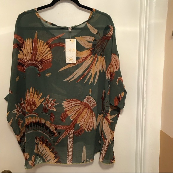 Womens Chiffon Loose Cover Up Casual Top One Size - Picture 2 of 4